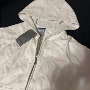 White Reebok Zip-Up Hoodie